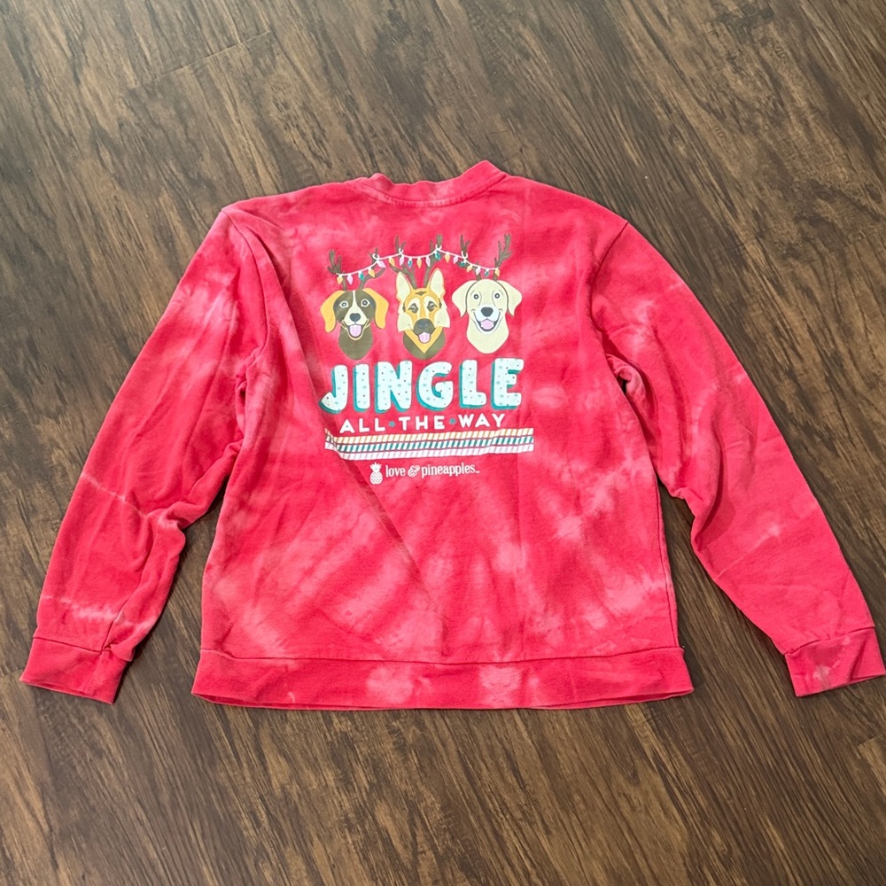 Red Tie-Dye Puppy Jingle Sweatshirt